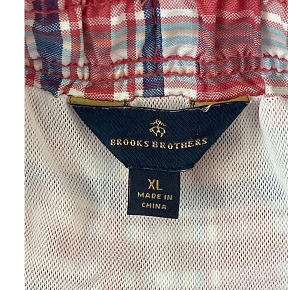Brooks Brothers Preppy Toe Waist Plaid Mesh Lined Pockets Swim Trunks Size XL - Picture 5 of 7